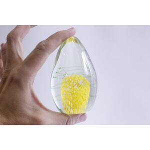 Egg Shaped, Blown Glass, Figurine, 4", Paperweight, Table, Office, Desk Decor,